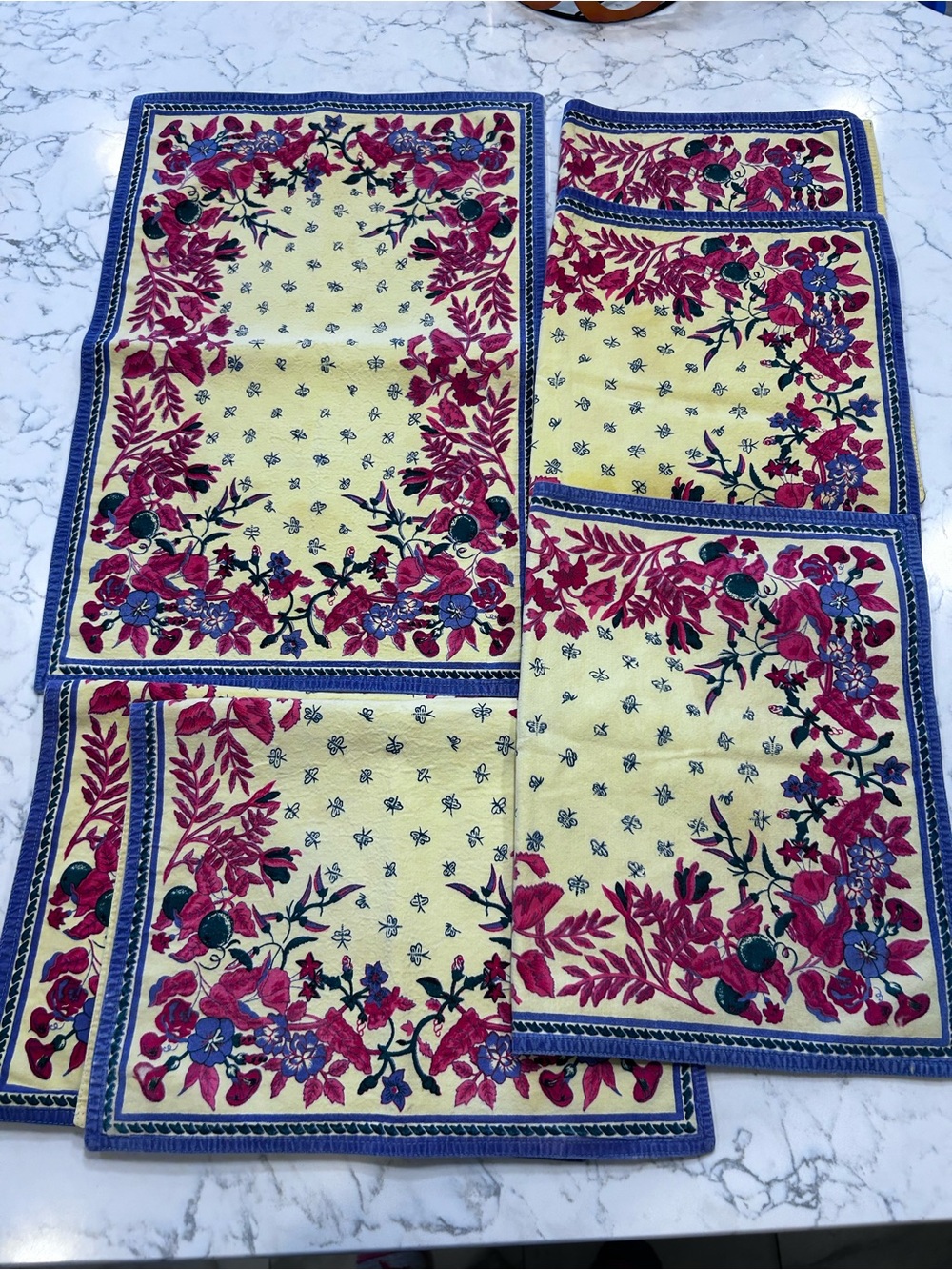 Williams Sonoma Set of 6 100% Cotton Floral Butterfly Placemats